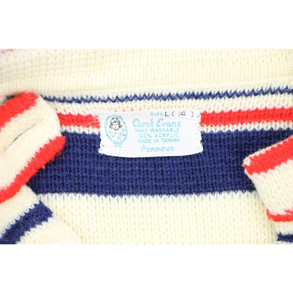 Vintage 70s Carol Evans Penney's Striped Cardigan - Picture 5 of 8
